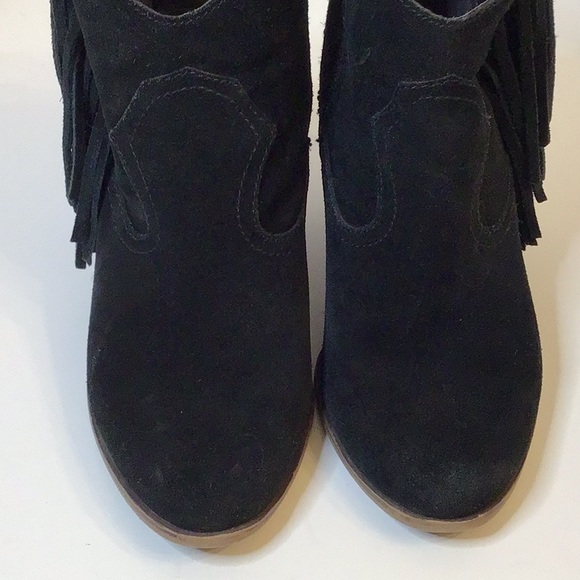 STEVE MADDEN OHIO BLACK LEATHER UPPER ANKLE HEELS BOOT SZ 7.5 M - Picture 4 of 16